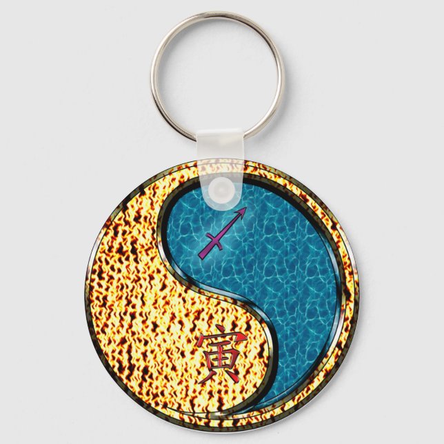 Porte-clés Sagittaire et tigre d'eau (Recto)