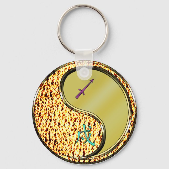 Porte-clés Sagittarius & Chien Métal (Recto)