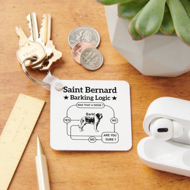 Porte-clés Saint Bernard Barking Logic Funny Chien propriétai (Bureau)