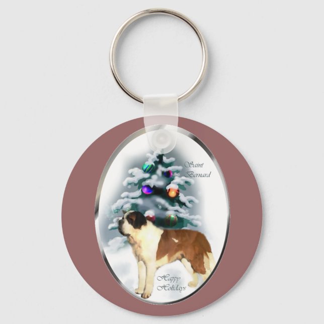 Porte-clés Saint Bernard Cadeaux de Noël (Recto)