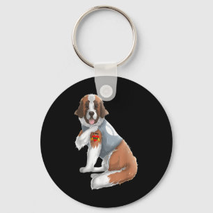 Porte-clés Saint Bernard I Love Maman Tattoo Dog Shirt Funny