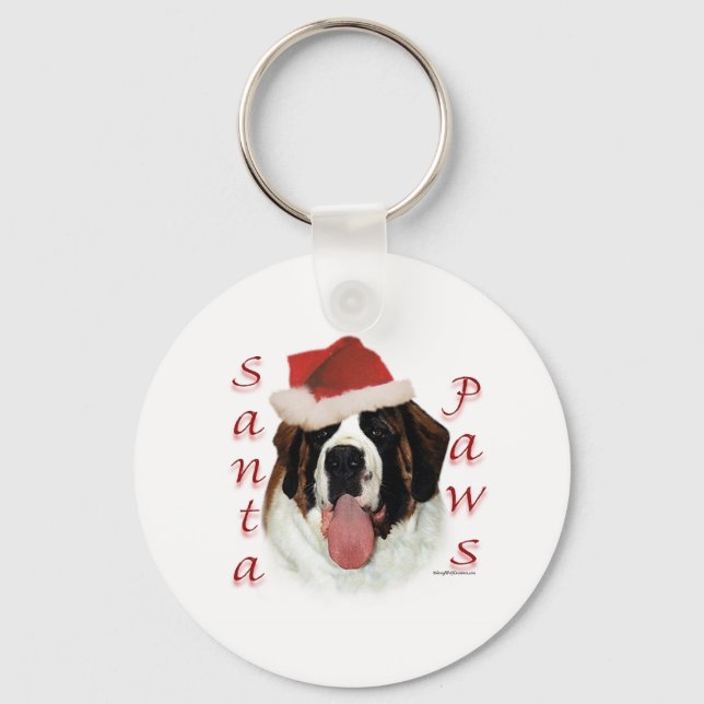 Porte-clés Saint Bernard Père Noël Paws (Recto)