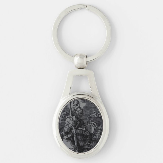 Porte-clés Saint Christophe vénéré par les chrétiens  (Devant)