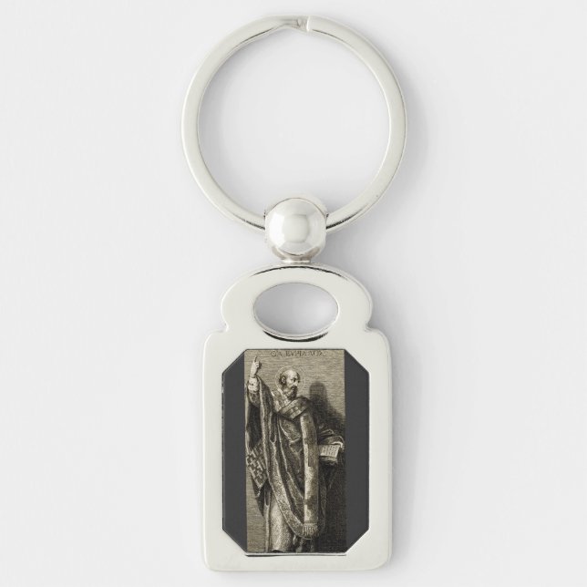 Porte-clés Saint Cyrille de Jérusalem Art Graphique Sacré (Devant)