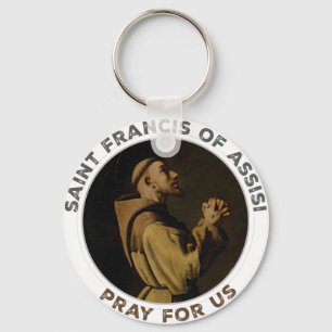 Porte-clés Saint François d'Assise Priez pour nous