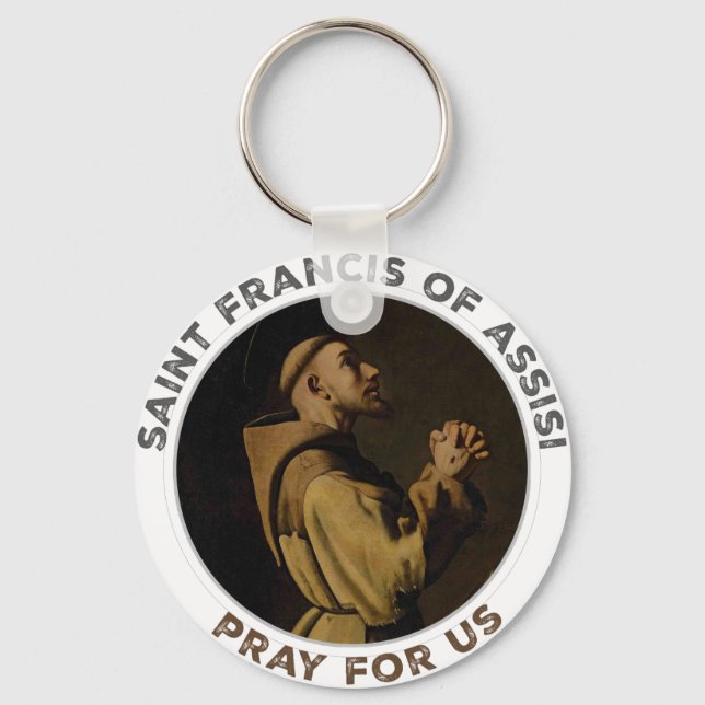 Porte-clés Saint François d'Assise Priez pour nous (Recto)