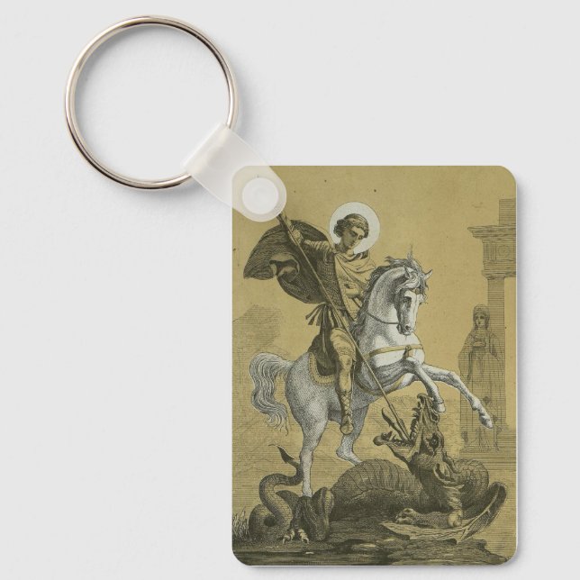 Porte-clés Saint George – Premium "Sunburst Gold" Art (Recto)