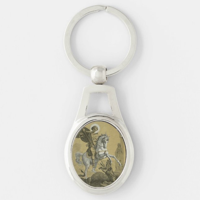 Porte-clés Saint George – Premium "Sunburst Gold" Art (Devant)