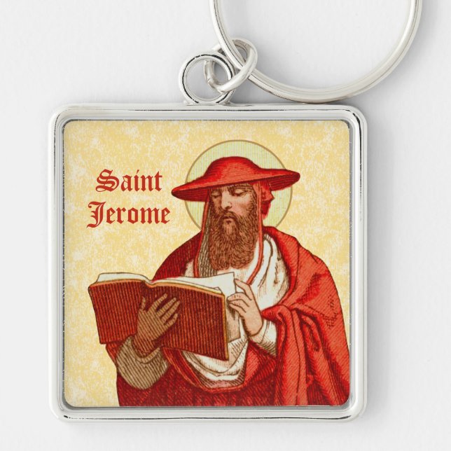 Porte-clés Saint Jérôme comme cardinal avec livre (P 004) (Devant)