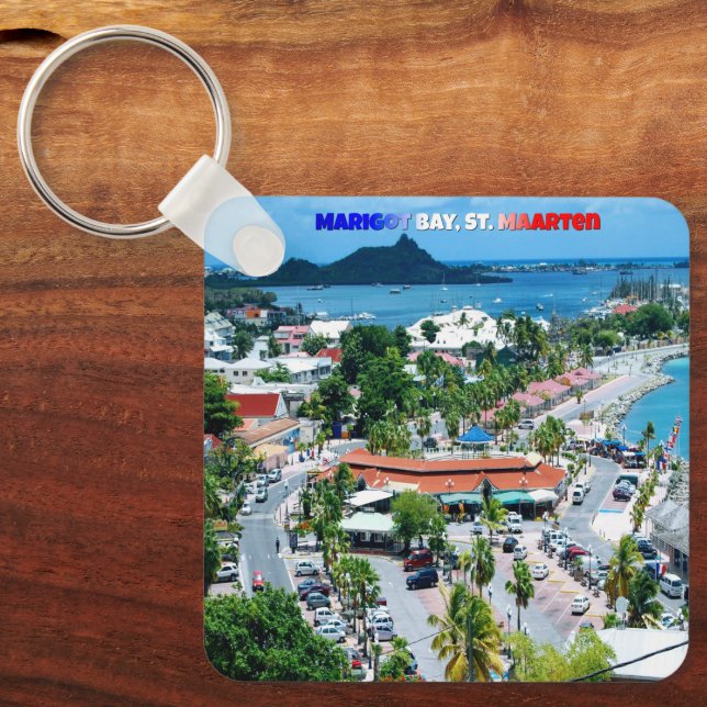 Porte-clés Saint-Martin - Porte - clé de la baie Marigot (Recto)