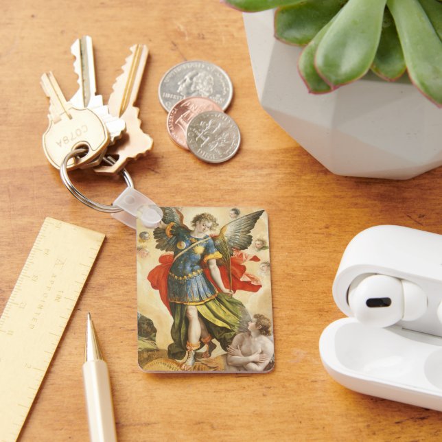 Porte-clés Saint Michel vainc Lucifer Vintage (Bureau)