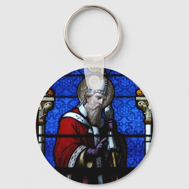 Porte-clés Saint Nicolas Bénédictions Verre Tiré (Recto)
