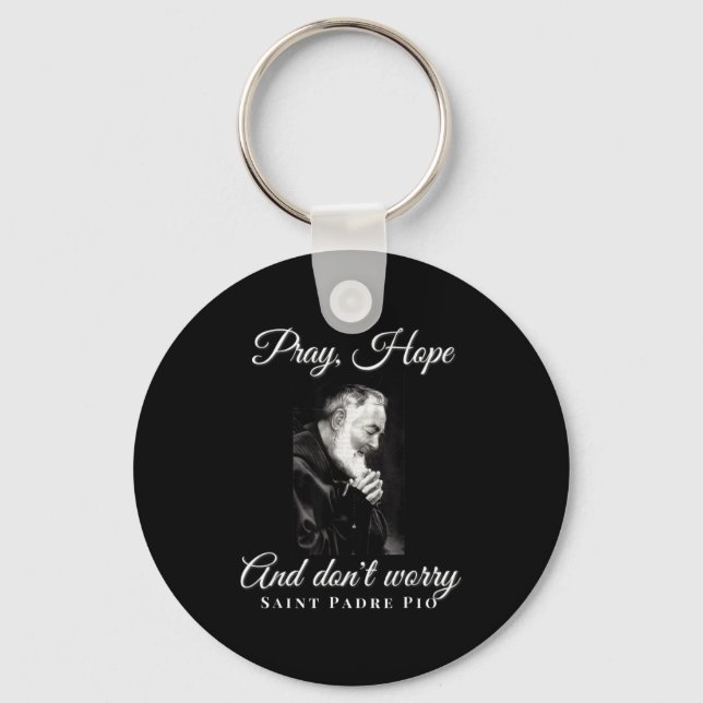 Porte-clés Saint Padre O Pray Hope Dont Worry Catholic Christ (Recto)