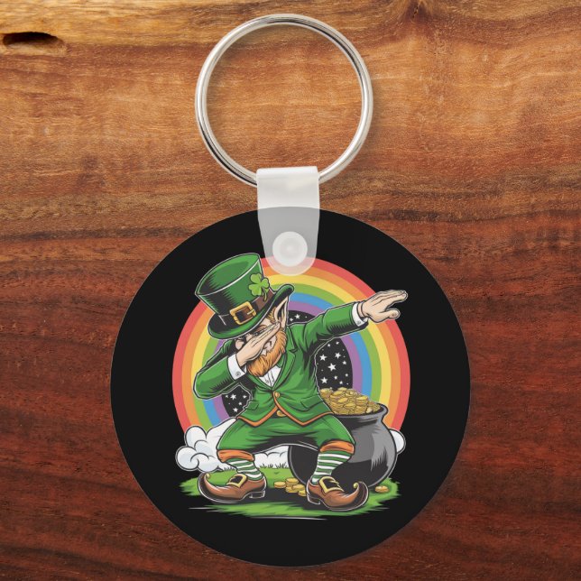Porte-clés Saint-Patrick Danse Dab Leprechaun Dabbing  (Recto)