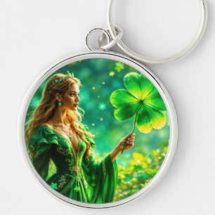 Porte-clés Saint Patrick Jour mystique princesse trèfle magie
