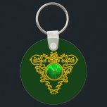 PORTE-CLÉS SAINT PATRICK'S CELTIC HEART<br><div class="desc">Elegant ,  unique celtic heart jewel with an emerald gem stone and shamrock inset  for St.Paddy's Day (, St. Patty ). Very accurated nurbs modeling and rendering by Bulgan Lumini (c).Part from series Hyper Talismans.</div>