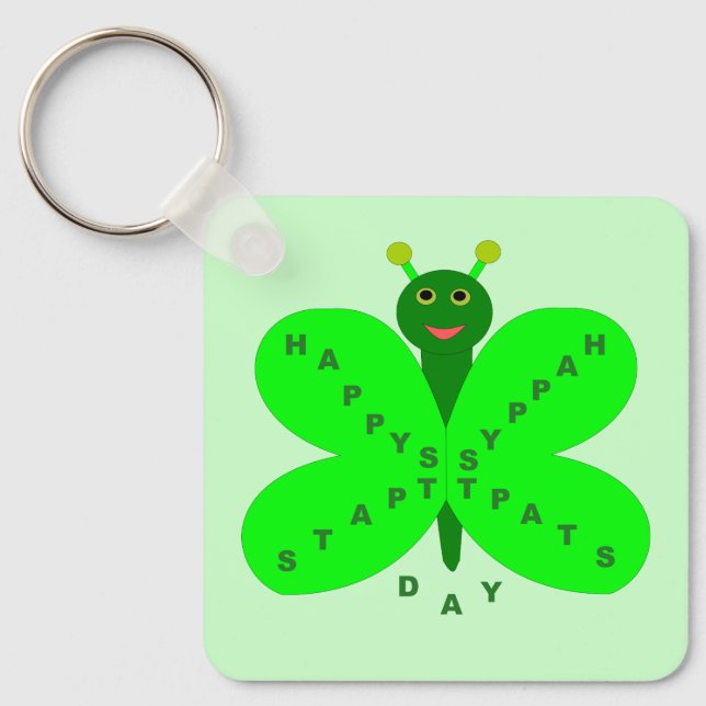 Porte-clés Saint Patrick's Day Butterfly Custom (Recto)