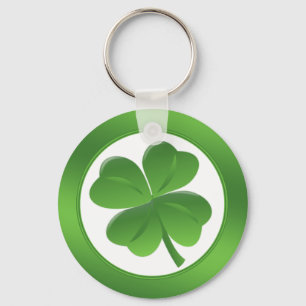Porte-clés Saint Patrick's Day, quatre shamrocks feuille