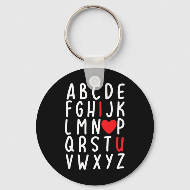 Porte-clés Saint Valentin Abc I Love You Heart Teacher Cadeau (Recto)