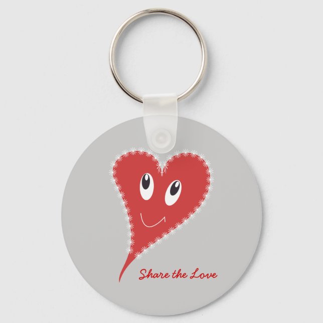 Porte-clés Saint-Valentin au cœur souriant (Recto)