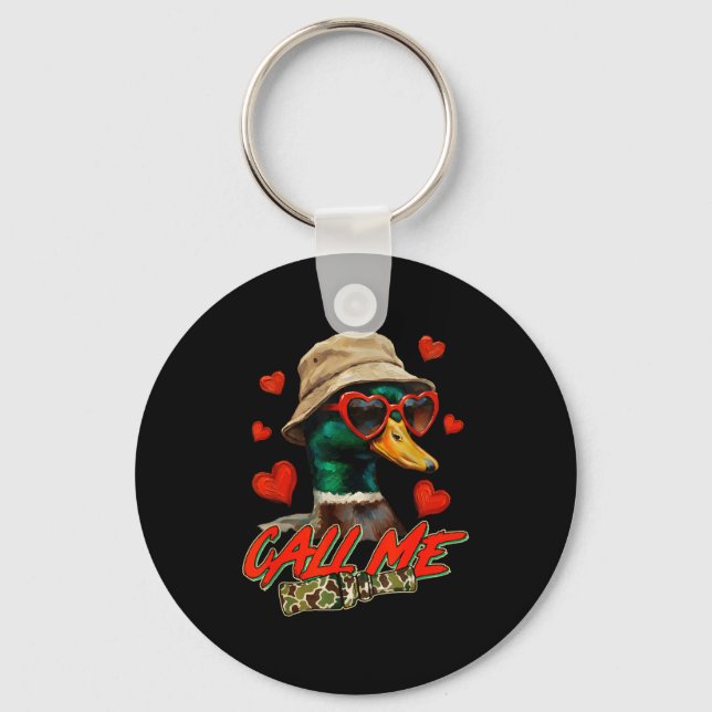 Porte-clés Saint-Valentin Canard colvert chasse camo C (Recto)