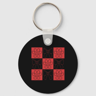 Porte-clés Saint-Valentin Chien Coquette Nœud Patte de Chien