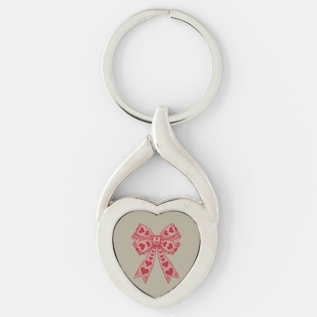 Porte-clés Saint Valentin Coeur Coquette arc Retro Valentine (Devant)