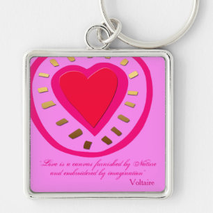 Porte-clés Saint-Valentin Coeur rose 2 Choisir Citation coule