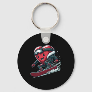 Porte-clés Saint Valentin Coeur Snowboard Gagnant