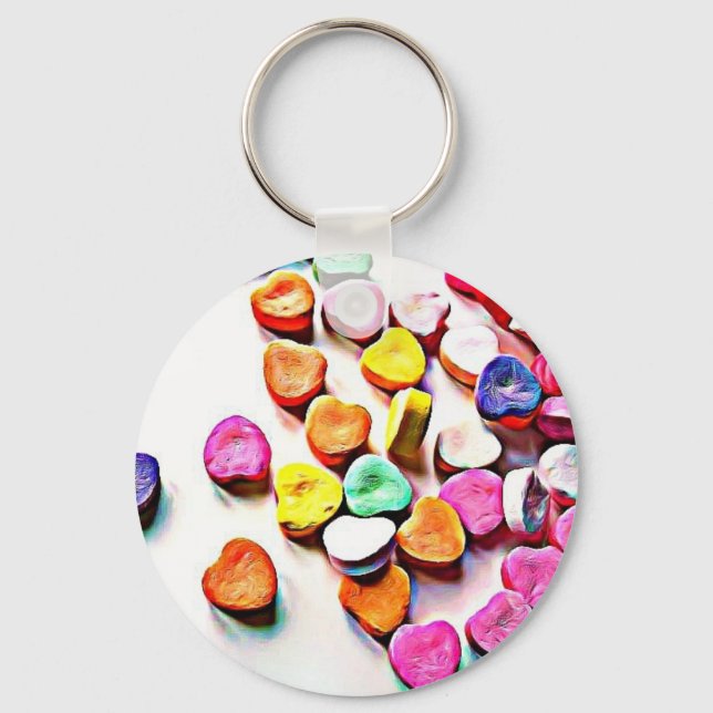 Porte-clés Saint Valentin Coeurs bonbons (Recto)