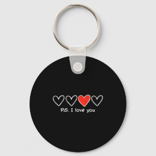 Porte-clés Saint-Valentin coeurs ps je t'aime jolies femmes