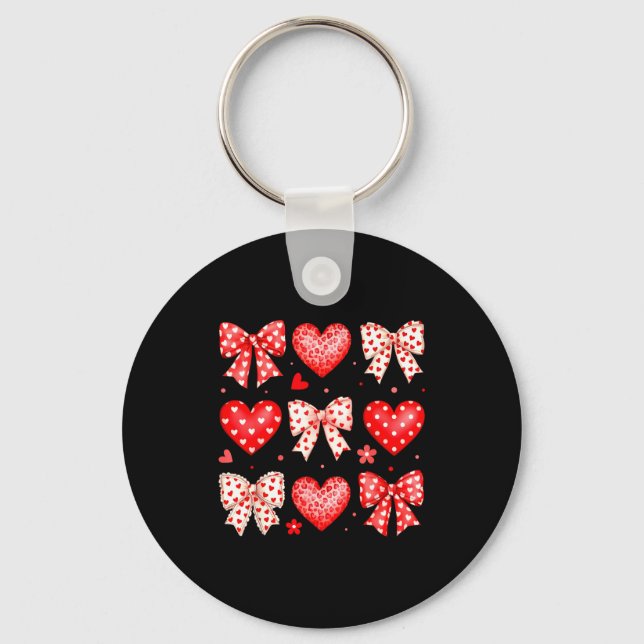 Porte-clés Saint-Valentin Coquette Arc Cœurs Léopard Femmes G (Recto)