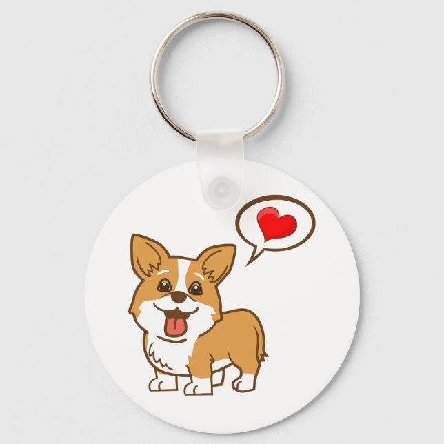 Porte-clés Saint Valentin Corgi Porte - clé (Recto)