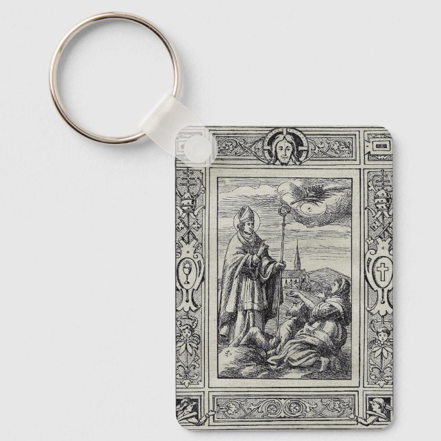 Porte-clés Saint Valentin de Rome Gravure Premium Art (Recto)