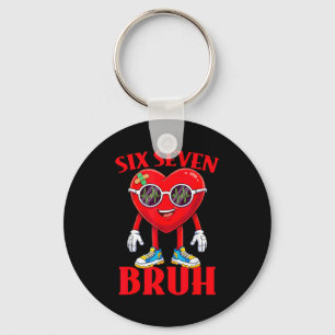 Porte-clés Saint-Valentin Drôle Six Sept Bruh Mème 67 Cœur Am