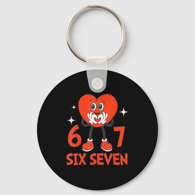Porte-clés Saint-Valentin drôle Six Sept Cœurs 6 7 Mème Garço (Recto)