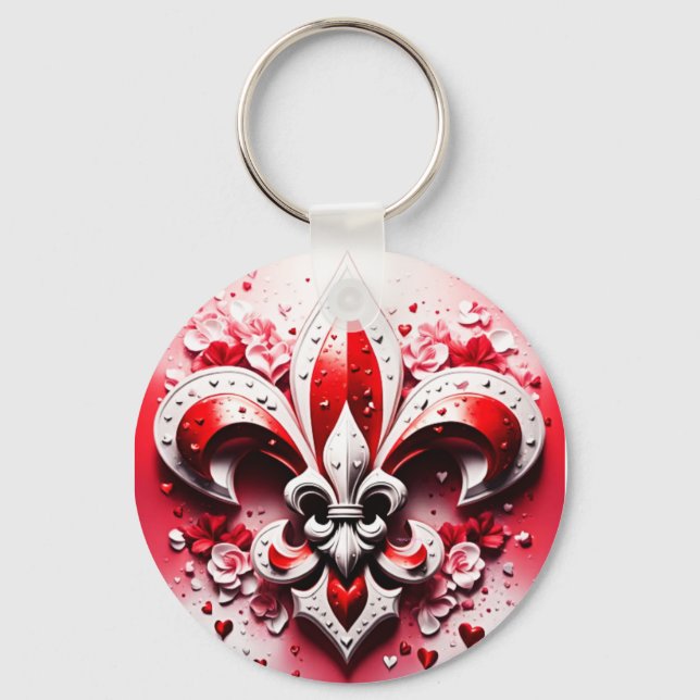 Porte-clés Saint Valentin Fleur De Lis (Recto)