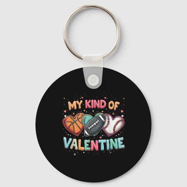 Porte-clés Saint Valentin Football de baseball de baseball (Recto)