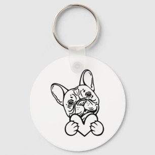 Porte-clés Saint Valentin Français Amour de Bulldog