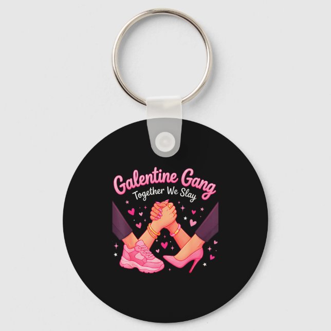 Porte-clés Saint-Valentin galentines gang drôle valentin (Recto)