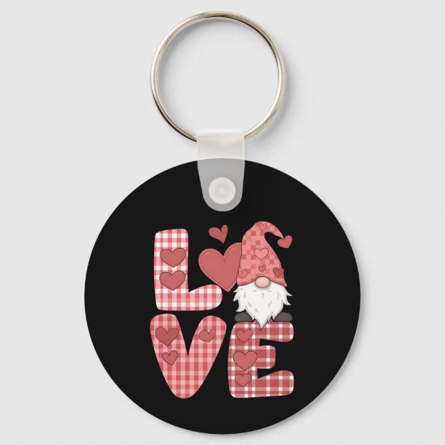 Porte-clés Saint Valentin Gnome Mignon Amour Cœur (Recto)