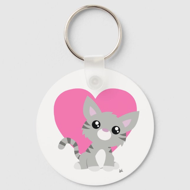 Porte-clés Saint Valentin Grey Kitty Porte - clé (Recto)