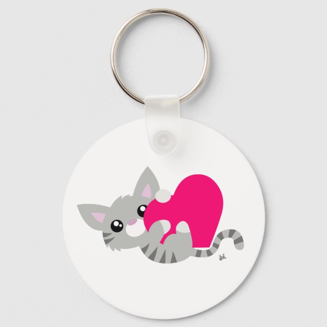 Porte-clés Saint Valentin Grey Kitty Porte - clé (Recto)