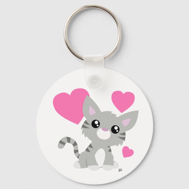Porte-clés Saint Valentin Grey Kitty Porte - clé (Recto)