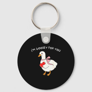 Porte-clés Saint-Valentin Oie Silly Je suis oie pour toi Cana