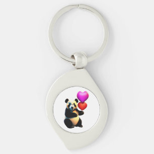 Porte-clés Saint Valentin, Panda & Heart Balloon, Saint Valen