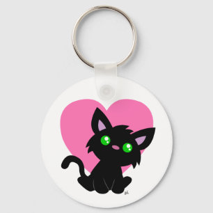 Porte-clés Saint Valentin Porte - clé de Kitty noir