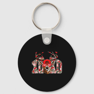 Porte-clés Saint-Valentin Rétro Camo Chasse Cerf Buck Xoxo Va