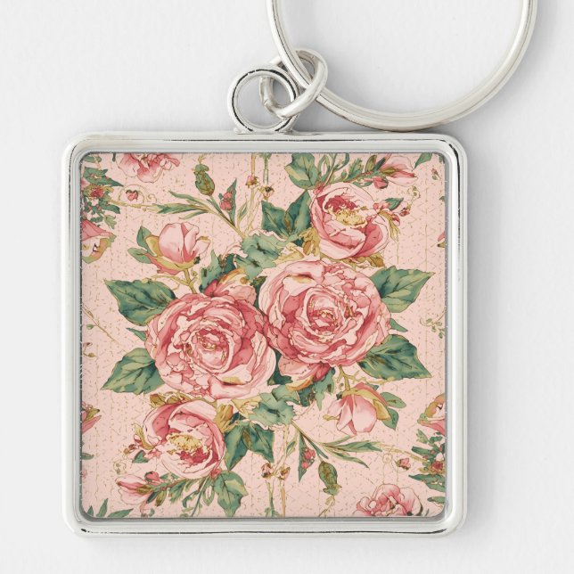 Porte-clés Saint-Valentin romantique avec de belles roses, ro (Devant)