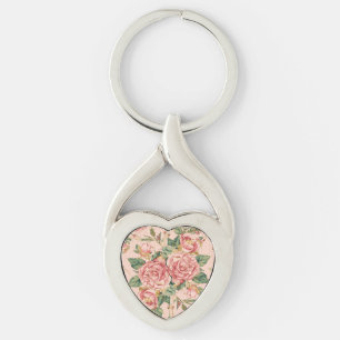 Porte-clés Saint-Valentin romantique avec de belles roses, ro